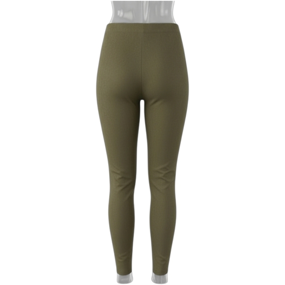 LOFT Front Seam Faux Suede High Waist Leggings In Olive Size Large Petite EUC - Picture 3 of 11